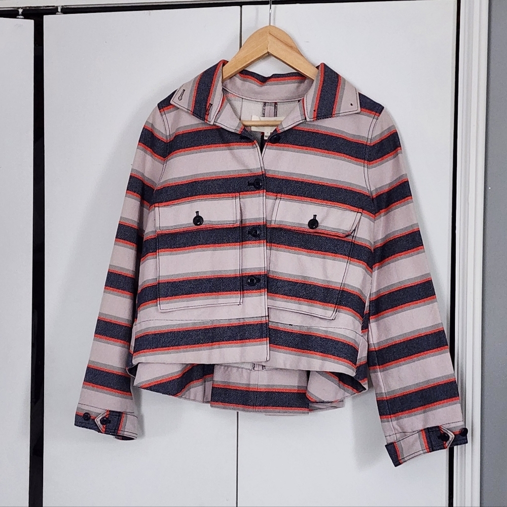 The Great Striped Jacket Camp Orange, Blue, Gray